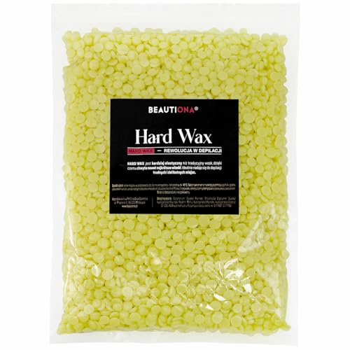 Beautiona Naturally Hartwachs in Drops für die Enthaarung, Enthaarung ohne Wachsstreifen Gesicht Augenbrauen Arme Beine Bikini, für alle Hauttypen (1 000 g, Honigwachs)
