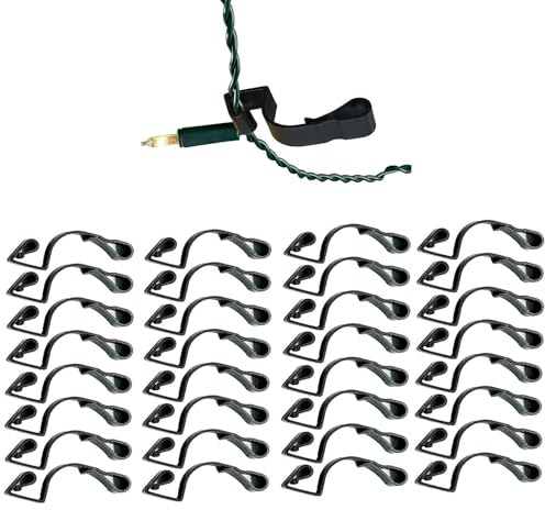 Black Giant Gutter Hooks for Hanging Outdoor Christmas Lights Fairy Lights (Pack of 32 Black)