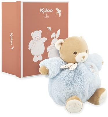 KALOO - Doudou Ours Bleu 17cm - Peluche Ultra-Douce et Moelleuse pour Bébé - Compagnon Tendre Dès la Naissance - Taille idéale pour Petites Mains - Cadeau de Naissance - K214014