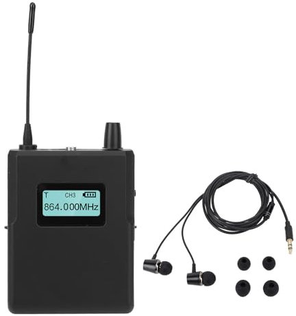 Vikye Wireless Im Ohrmonitor -Systemempfänger, Drahtloser IEM -Empfänger mit 36 ​​einstellbaren Frequenzen für Studio, Gitarre, DJ, Live -Performance
