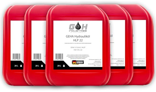 100 L Hydrauliköl HLP 22 ISO VG 22 nach DIN 51524/2 HM GEHA Kanister 5 St. mit 20 Liter