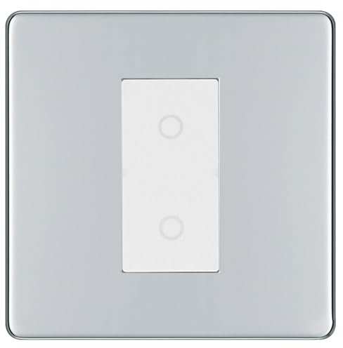 BG Nexus Screwless Polished Chrome Single Secondary Touch Dimmer Switch White
