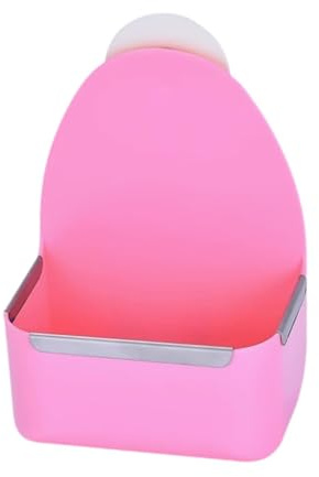 KiBcsLic Futternapf mit Heuhalter Und Sicherem Knopf für Kleintiere Wie Hamster Und Igel, Rosa