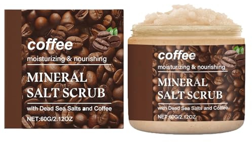 Meersalz-Kaffee-Körperpeeling,natürliches Peeling-Kaffee-Körperpeeling mit Meersalz, feuchtigkeitsspendend, peelend, weichmachend und pflegend, macht weich und reinigt gründlich zur Erfrischung (1pcs)