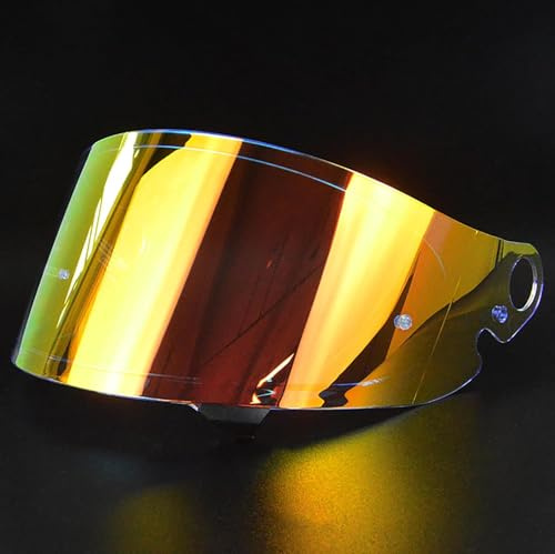 YOFAB Visiere Casque Moto pour SHOEI Glamster, Casque Moto Pare-Vent Casque Lentille, Remplacement de Visière de Lentille de Casque de Bouclier de Vent de Moto,F Aurora Red