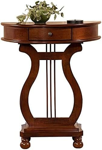 METTEOR Consola semicircular Moderna de Madera Blanca con Base Rectangular, Ideal para Espacios pequeños (Cerezo)