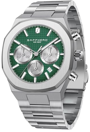 SAPPHERO Uhren Herren Uhren für Männer Luxus Herrenuhr wasserdichte Herrenarmbanduhr Business Datum Sport Zeit Mode Edelstahl