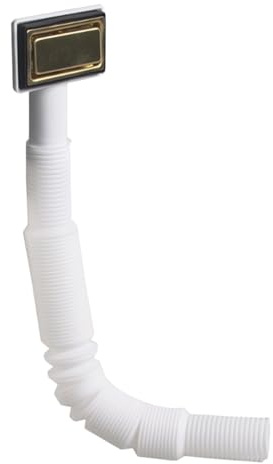 Sucritude Tubo de Desagüe para Rebosadero de Fregadero,Conexión Cuadrada para Desagüe Tubo de Drenaje | Flexible de Drenaje Extensible para Cocina y Baño