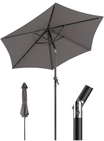 Sekey Sombrilla con manivela e inclinación, Sombrilla Balcón con Protección UV 50+, Sombrillas para Balcón Terraza Jardín