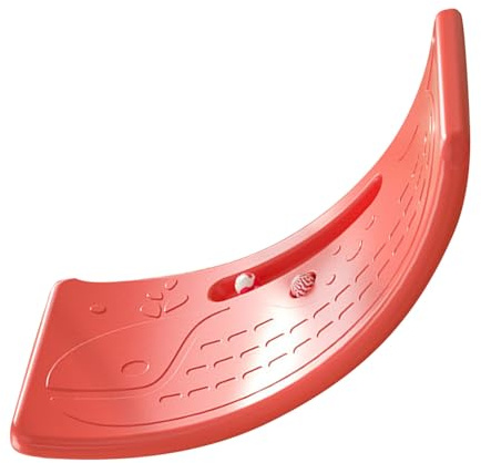 Aoresac Tavola da Allenamento per L'equilibrio per Bambini, Tavola a Dondolo Bambini, Portata in Plastica 50 Kg / 110,2 Libbre, Regalo di Compleanno Esercizi Indoor, (Rosso)