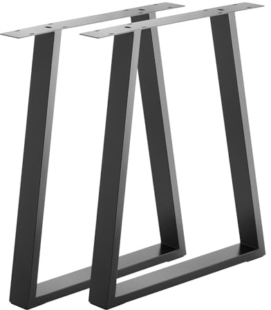 SOTECH 2 Stück Tischgestelle V-Frame Höhe: 710 mm Tiefe: 580 mm | Stahl schwarz bis 200 kg Belastbarkeit pro Paar Tischkufen inkl. Bodenschutz für empfindliche Böden