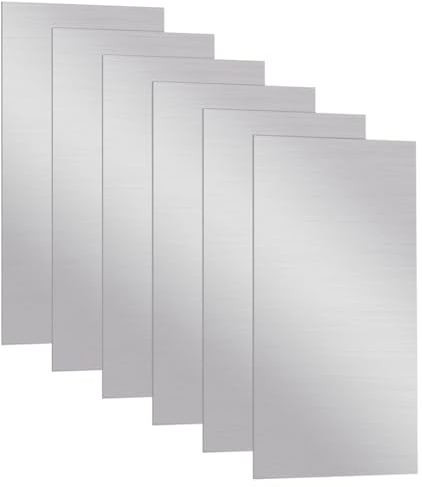 YGBWAOV Para Diversas Aplicaciones, 6 Láminas de Aluminio de 6x12 Pulgadas, Placas Rectangulares Planas Lisas.
