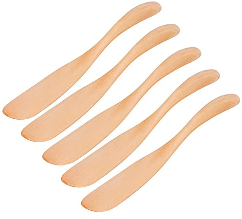 Generic Japansk Stil Ostspridare Tårtkniv Ergonomisk Design, 5 St Smörkniv i trä för Picknickfest