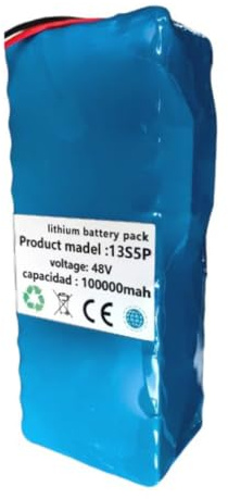 48V 100AH Batería De Litio para Bicicleta Eléctrica 13S5P Batería De Litio De Alta Potencia para Patinete Eléctrico Batería De Repuesto PVC Impermeable T+DC