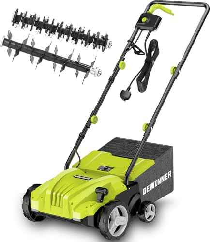 Scarificateur Électrique 1500W 2-en-1, Aérateur de Gazon avec 4 Hauteurs Réglables, Largeur 32cm, Bac 30L et Moteur 3000tr/min pour Pelouse