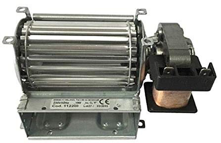 Easyricambi - Motore Ventilatore Tangenziale per Stufa A Pellet EMMEVI FERGAS 4M0206, Dimensioni Bocchetta Uscita Aria 95 x 40 mm, Ventola con Diametro 60mm - Made in Italy