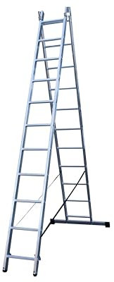 ALTIPESA Escalera Profesional de Aluminio transformable Apoyo-Tijera con Base un Acceso 2 x 12 peldaños Serie bis