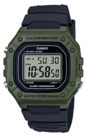 Casio Men Digital Quartz Watch with Resin Strap W-218H-3AVDF