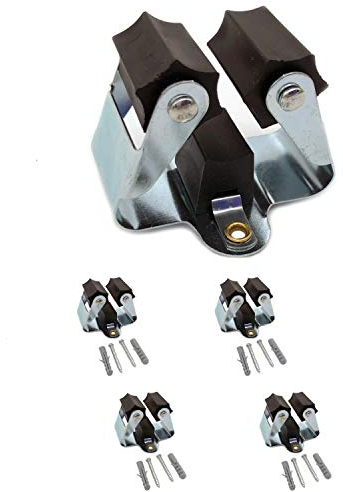 4x DER ROBUSTE Edelstahl Gerätehalter Besenhalter Wandhalter zur Aufbewahrung der Gartengeräte rostfrei Werkzeug Halter Garten Wandbefestigung Gartengeräte-Halter Angel Klemmfix Outdoor Garage