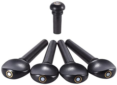 Streichinstrumente Teile 1/8 1/4 1/2 3/4 4/4 Größe Violine Stimmwirbel Stimmwirbel Aus Ebenholz Mit Endpin Fiddle Strings Geared Curved Pegbox Tuner Set (Color : 3/4)