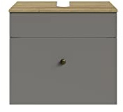 Pelipal Quickset 937 Meuble sous lavabo en Bois Gris Quartz Mat 53 x 60 x 33 cm