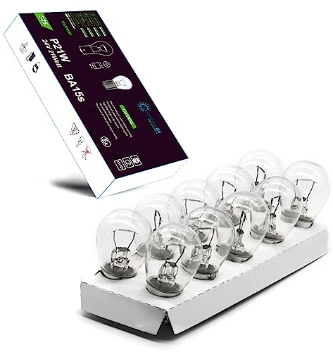 LIGHTWORLD24 Lot de 10 ampoules sphériques P21W 24V 21W BA15s Feu de freinage, feux de recul, feux de circulation diurnes, clignotants, tracteurs, camions, lampes d'extérieur