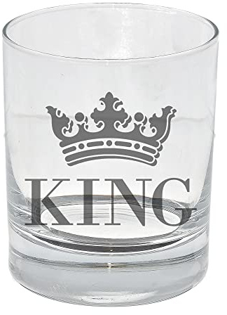 King Crown Design Scotch Whisky Glass King Glass Birthday Gifts For Men Fathers Birthday Present King Bourbon Tumbler Gift King Crown Design Scotch Whisky Vodka Glass Engraved King Crown Glass For Him