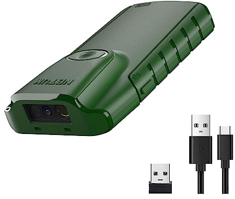 NETUM 1D Escáner de código de Barras Bluetooth, Lector de código de Barras CCD 3 en 1 Clip Trasero automático inalámbrico para escaneo de Armas Funciona con iOS Android Windows MacOS Tablet (1D E740)