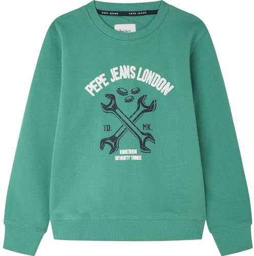 Pepe Jeans Bedford tröja för pojkar, grön (djungelgrön), 16 år, Grön (djungelgrön), 16 år