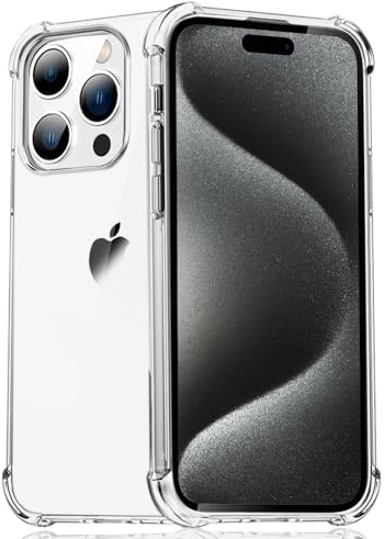 Melomon Case for iPhone 15 Pro Max, Advanced Airbag Drop Protection,Transparent Hard Back PC & Shockproof TPU Bumper Phone Cover, Anti-Scratch for iPhone 15 Pro Max 6.7-Inch (2023) - Crystal Clear