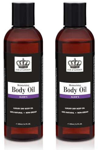 Jax of London 400ml Aliens Body Oil for Women, 2 x 200ml, Inspired Fragrance, Hair, Shower, Moisturising, Massage, Firming and Stretch Mark