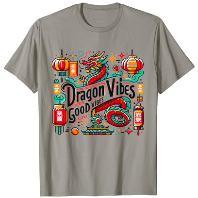 Année des dragons Nouvel An chinois 2024 Dragon Vibes Good T-Shirt