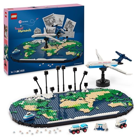 LEGO Reiseerinnerungen, Spielzeugweltkarte, BAU- und Spielset für Mädchen und Jungen, Geschenk für Familien, die Abenteuer und Reisen lieben, kreative Aktivität, Sammlerstück 41838