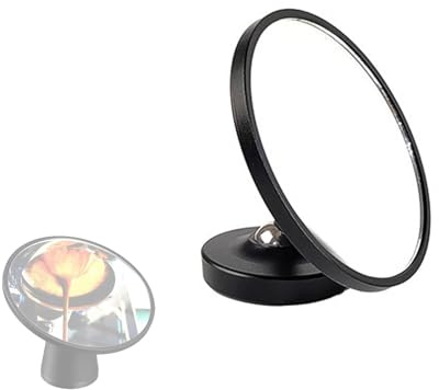 ieron Espresso Shot Mirror Magnetic, 360° Rotation Adjustable Coffee Reflective Mirror Attachable to Both Metallic and Non-Metallic Surfaces, Black