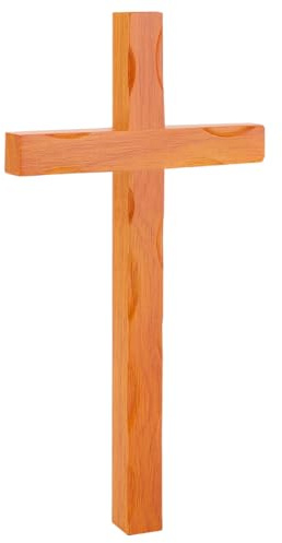 WEBEEDY Wandkreuz Aus Gummibaumholz Einfaches Holzkreuz Mit Gummifüllung Christliches Kirchenwandkunst Dekoration Einzigartiges Wandkreuz Geschenk Für Schlafzimmer Oder Wohnzimmer