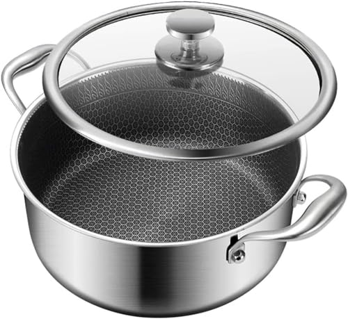 Pentola per zuppa in acciaio inossidabile 304/pentola antiaderente non rivestita/pentola spessa per fornelli a gas/fornelli a induzione, pentola wok-28 cm