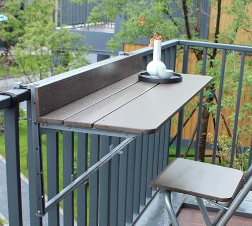 CHUXIBA balkontisch hängend 120 x 37 cm / 5-stufige Höhenv﻿erstellung balkontisch klappbar klapptisch balkon Balcony Hanging Table /120cmx37cmx1pcs
