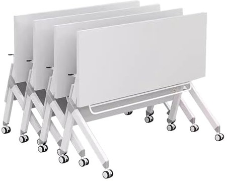 Modernes Konferenztisch-Set aus Holz mit mobiler tragbarer zusammenklappbarer Aufbewahrung, einfache Montage, 120 x 50 x 75 cm