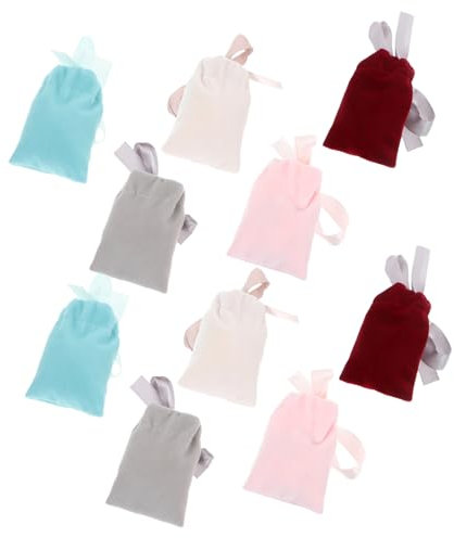 TOBBOMEY 10 Pièces En Flanelle à Cordon Petit Pour Les Bijoux Poches à Douille Trousse De Maquillage Remplisseur De Cordon Mini Pochette à Cordon Tissus En Peluche