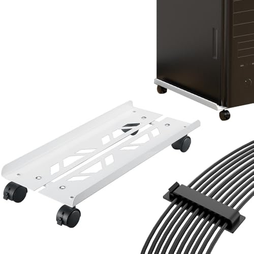 Niciksty PC-Tower-Computerständer Mit 4 Rollenfür, Weiß
