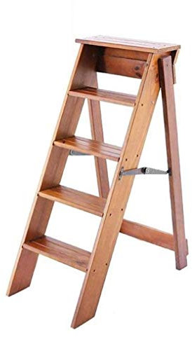 Escabeau pliable en bois massif pour usage domestique multifonctionnel et de qualité