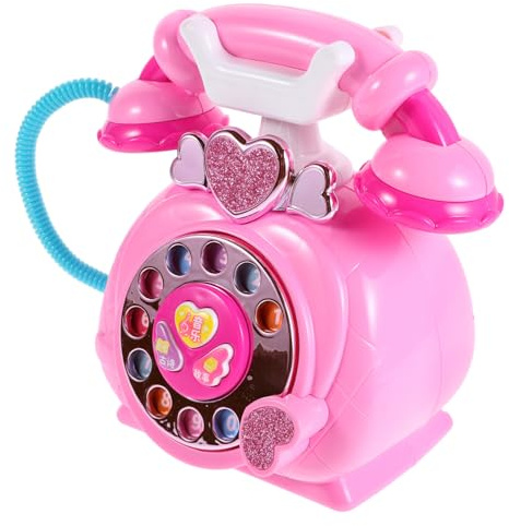 Kisangel Spieltelefon Für Junge Mädchen Vintage Tischtelefon Rollenspiel Spielzeug Mit Musik Und Geschichten Simulation Handy Für Kleinkinder Mädchen Junge Geeignet Für Schul Und Partyaktiv