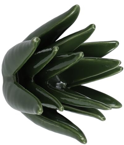 Alipis Ceramic Aloe Ring Organizer Mit Breitem Sockel Stilvoller Schmuckhalter Für Ringe Und Ohrringe Für Zuhause Büro Dekoratives Element