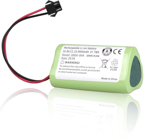 10,8V 3400mAh Batería de Repuesto Compatible con Vactidy T6, T7 y T8 Aspiradoras Robot, Compatible con Vactidy LS001-02 Batería Compatible con Conga Slim 890 Cecotec CONG0001