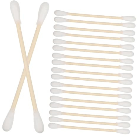 ULTECHNOVO 100stücke Mehrzweck-wattestäbchen aus Bambus und Holz für Make-up-reinigung Babypflege und Elektronikreinigung mit Präzisionsspitzen für Präzises Auftragen und Entfernen
