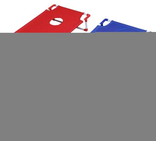 Klassiskt cornhole set – bärbart cornhole set – spel för vuxna och barn | böna – spel med 8 fickor | kompakt 50 cm x 50 cm brädor för bakgård, gräsmatta, camping och inomhus