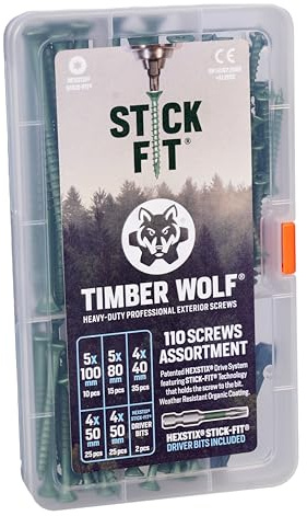 Timber Wolf Exterior Wood Screws - Mini Case Assortment - 110 screws in a Handy Pocket Assortment Pack