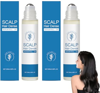Hair Dense Sérum de soin capillaire Roll-On - Massage apaisant du cuir chevelu - Pour cheveux épais et souples