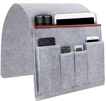 Genérico Organizador De Reposabrazos Para Sofá - Bolsa Colgante Para Sofá Con 5 Bolsillos - Bolsillo Para Sofa Para Libro, Revistas, Teléfono, Anteojos, Mando A Distancia, Bolígrafos, Cables