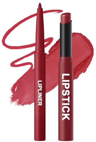 Erinde Juego de lápices de labios y pintalabios, acabado mate, duradero y altamente pigmentado, maquillaje de labios suave, para contornos perfectos y sensación de terciopelo mate #11